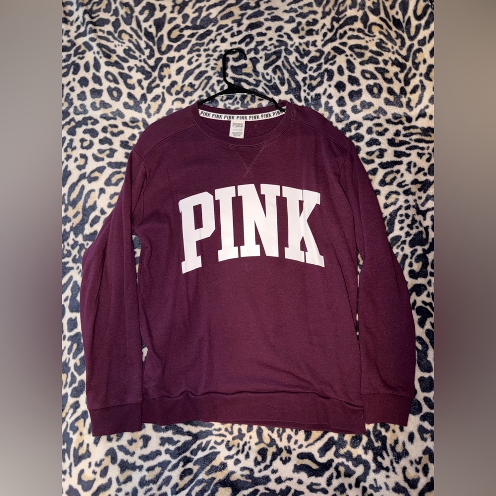 Victoria's Secret PINK Burgundy Crew Neck Sweater